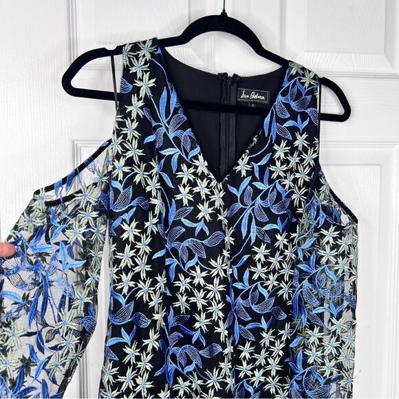 Sz 2 Sam Edelman Cold Shoulder Embroidered Mesh Dress $158 MSRP NWT - Picture 9 of 12